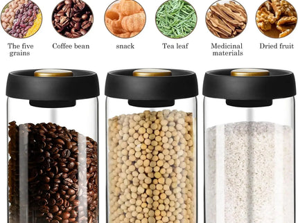 Vacuüm verzegelde pot voor droge opslag in uw keuken.