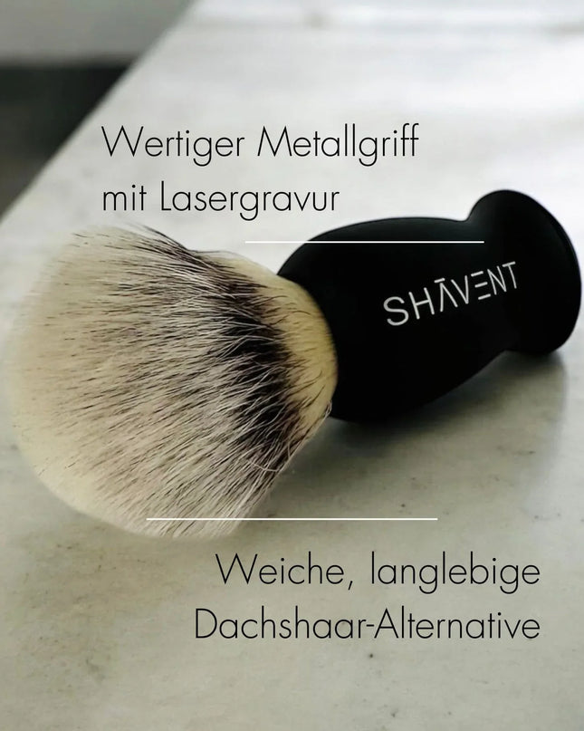 SHAVENT scheerkwast – silvertip-achtig, elegant metalen handvat, handgemaakt - Richards-Specials-Store.com