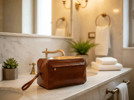 Italiaans kalfslederen toilettas
