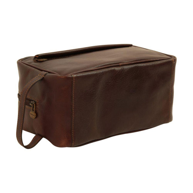 Toilettaskalfsleerdonkerbruinonderkant - Richards-Specials-Store.com