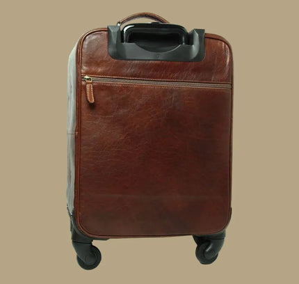 Dario | Elegante Trolley-koffer van rundleer - Bruin