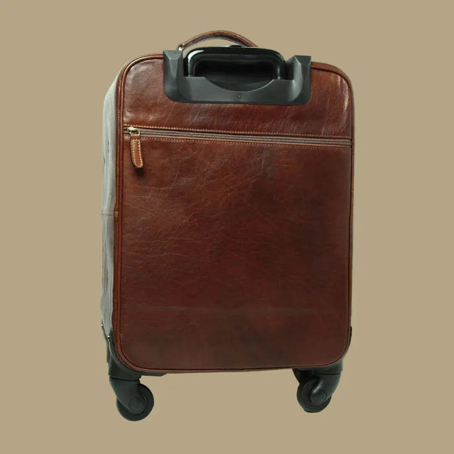 Dario | Elegante Trolley-koffer van rundleer - Bruin
