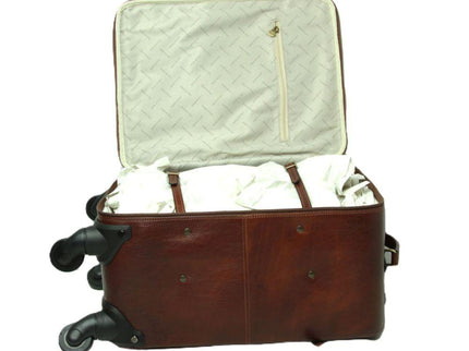 Trolley-koffervanrundleer-Bruinbinnenkant - Richards-Specials-Store.com