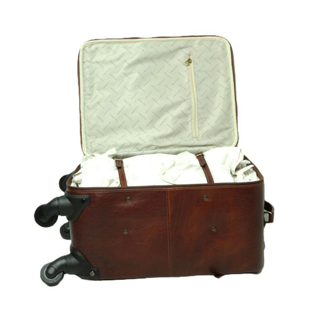Trolley-koffervanrundleer-Bruinbinnenkant - Richards-Specials-Store.com