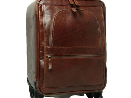 Trolley-koffervanrundleer-Bruinvoorkant - Richards-Specials-Store.com