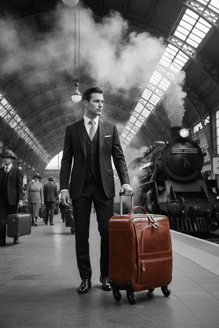 Dario | Elegante Trolley-koffer van rundleer - Bruin