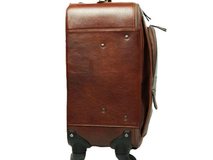 Trolley-koffervanrundleer-Bruinzijkant - Richards-Specials-Store.com