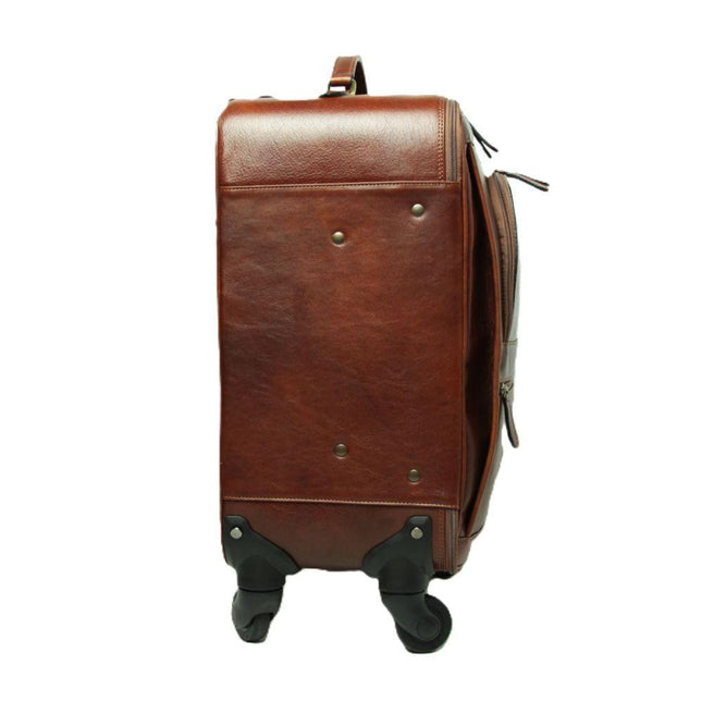 Trolley-koffervanrundleer-Bruinzijkant - Richards-Specials-Store.com