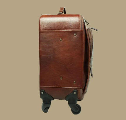 Dario | Elegante Trolley-koffer van rundleer - Bruin