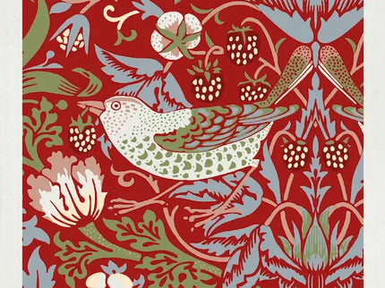 Kadoset William Morris Strawberry Thief Red | Vaatdoek + Halflinnen Theedoek