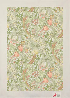 Kadoset William Morris Golden Lilly Green| Vaatdoek + Halflinnen Theedoek