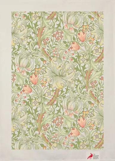 Kadoset William Morris Golden Lilly Green| Vaatdoek + Halflinnen Theedoek