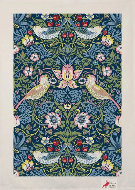 Kadoset William Morris Strawberry Thief Blue | Vaatdoek + Halflinnen Theedoek