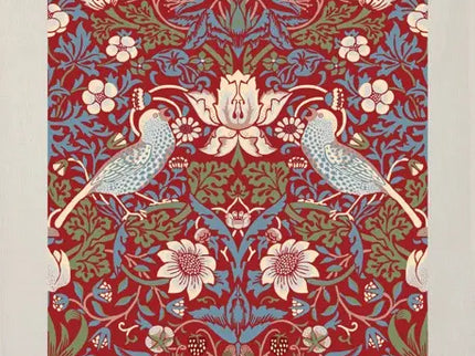 Kadoset William Morris Strawberry Thief Red | Vaatdoek + Halflinnen Theedoek