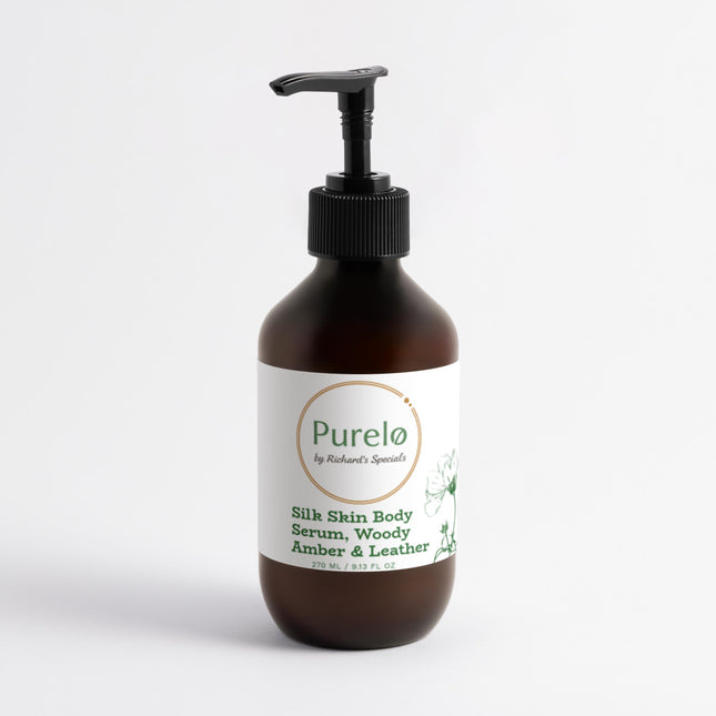 Purelo - Silk Skin Body Serum, Woody Amber & Leather | Richard's Specials