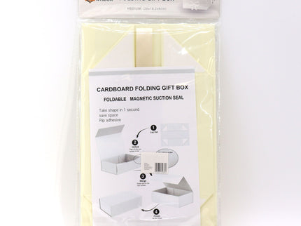 Flat Pack Gift Box - Medium Square (20x18.2x8cm) - Ivory
