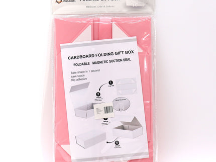 Flat Pack Gift Box - Medium Square (20x18.2x8cm) - Pink