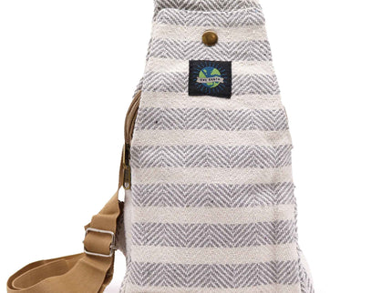 Body Cross Bag Natural Cotton - Grey & White