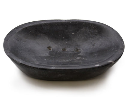 Classic Oval Black Marble Soap Dish