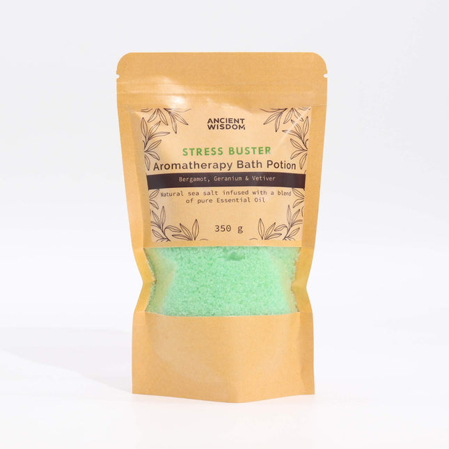 Aromatherapy Bath Potion in Kraft Bag 350g - Stress Buster