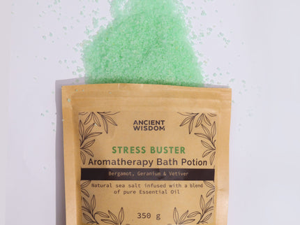 Aromatherapy Bath Potion in Kraft Bag 350g - Stress Buster