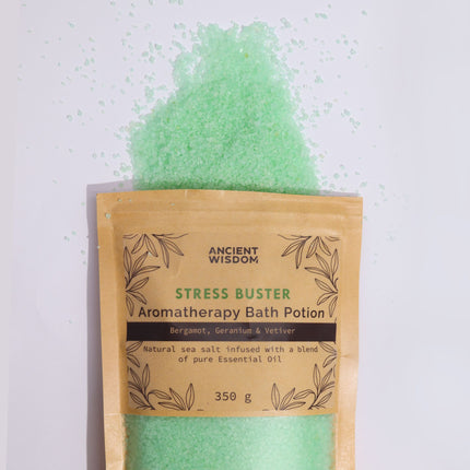 Aromatherapy Bath Potion in Kraft Bag 350g - Stress Buster