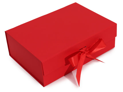 Flat Pack Gift Box - Large  (28.2x20.2x9.2cm) - Red