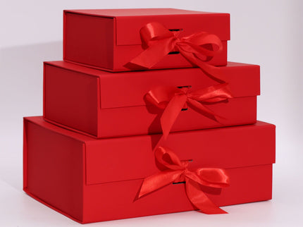 Flat Pack Gift Box - Large  (28.2x20.2x9.2cm) - Red