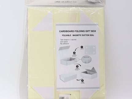 Flat Pack Gift Box - Large  (28.2x20.2x9.2cm) - Ivory