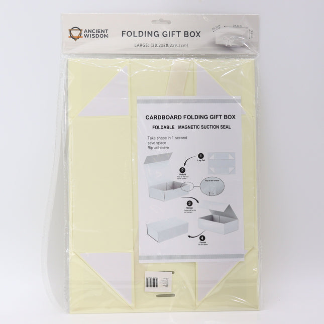 Flat Pack Gift Box - Large  (28.2x20.2x9.2cm) - Ivory