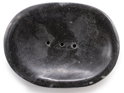 Classic Oval Black Marble Soap Dish