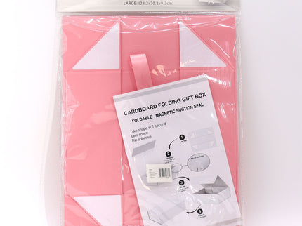 Flat Pack Gift Box - Large  (28.2x20.2x9.2cm) - Pink