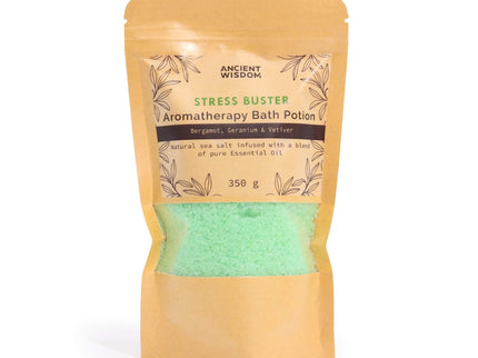 Aromatherapy Bath Potion in Kraft Bag 350g - Stress Buster