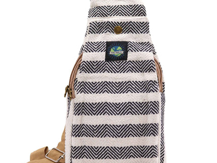 Body Cross Bag Natural Cotton -  Black & White