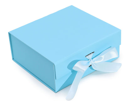 Flat Pack Gift Box - Medium Square (20x18.2x8cm) - Baby Blue