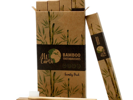 Family Pack Bamboo Toothbrush (2xAdult and 2xChildren)