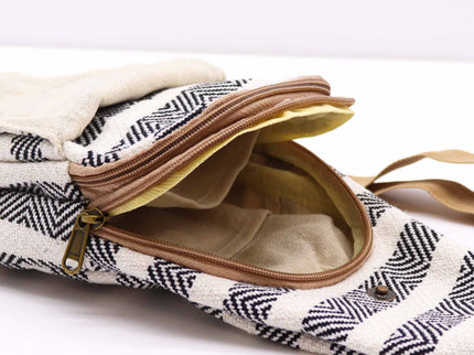 Body Cross Bag Natural Cotton -  Black & White