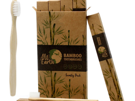 Family Pack Bamboo Toothbrush (2xAdult and 2xChildren)