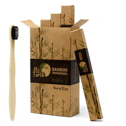 1x Bamboo Toothbrush - Charcoal Medium Soft