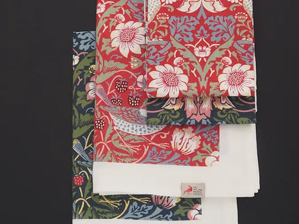 Halflinnen Theedoek William Morris Strawberry Thief Blue